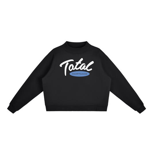 Fleece Mock-Neck Crew Sweatshirt