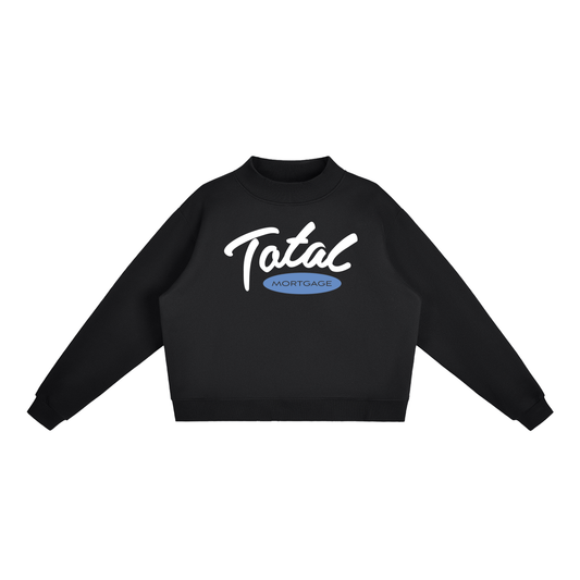 Essential Fleece Mock-Neck Crew Sweatshirt